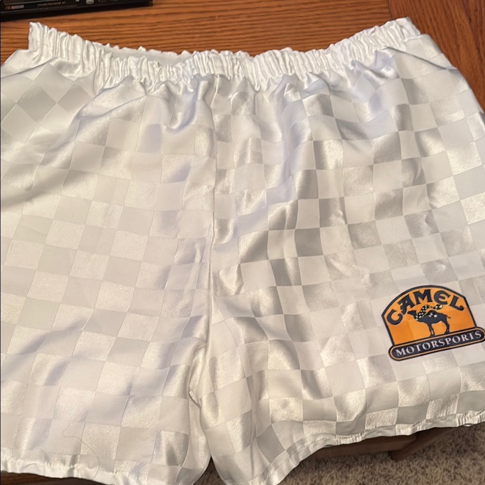 Camel Motorsports White Checkered Shorts